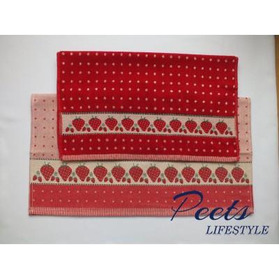 Handdoek + Theedoek Strawberry red