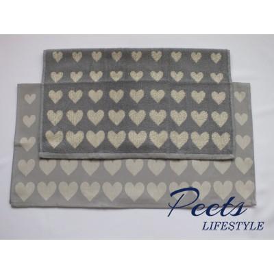 Handdoek + Theedoek Hearts Grey